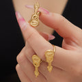 Gold Open Guitar Motif Adjustable Statement Ring Metal view 2