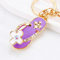 Mixed Jeweled Heart Bow and Clover Flip Flop Keychains in Six Colors view 11