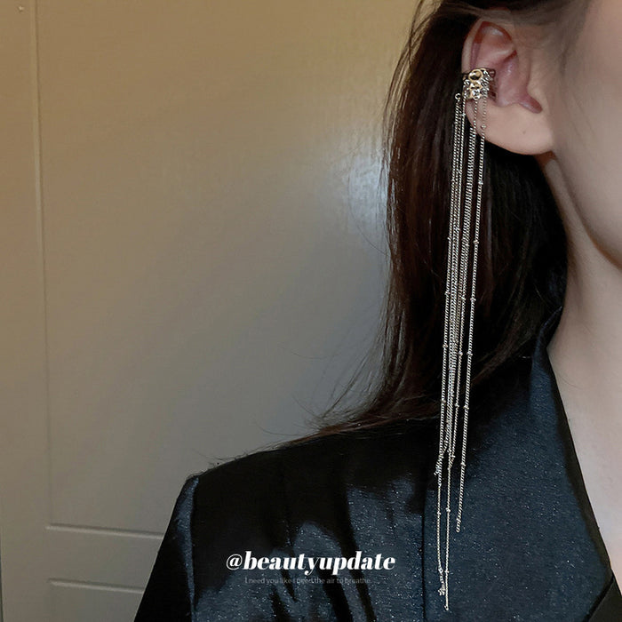 Wavy Chain Tassel Single Ear Cuff in Two Colors Fashion Jewelry