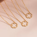 Clover Openwork Zircon Necklace Bracelet Stud Earrings Set view 3