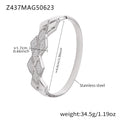 Stainless Steel Zircon Clasp Bangles Twist Lattice Chain Styles view 6