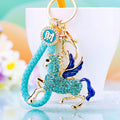 Full Crystal Pegasus Keychains with Fortune and Loose Heart Loop Options view 2