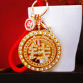 Rotating Chinese Character Medallion Keychains with Braided Loop Options view 8