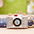Jeweled Camera Keychains in Pink, Blue and White with Braided Options view 4