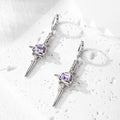 Gold and Silver Tone Crystal Dagger Huggie Drop Earrings view 8