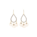 Shell Look Petal Crystal Teardrop Long Hook Earrings view 5