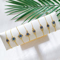 Gold Slider Blue Forget-Me-Not Resin Bracelets Ten Shapes view 1