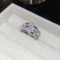 Silver Pearl Zircon Open Rings in Six Style Designs view 10