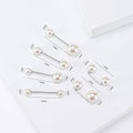 Six Piece White Faux Pearl Double Ended Collar Pin Set view 6
