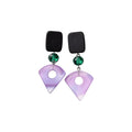 Black Green And Lilac Geometric Drop Earrings Fashion Jewelry view 5
