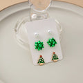 Green Christmas Three Pair Novelty Stud Earring Card Set view 4