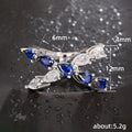 Silver Tone Blue and Clear Marquise Crossover Ring view 5