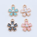 Five Petal Flower Enamel Alloy Charms in Four Colors for Jewelry Making view 2