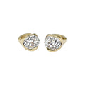 Round Crystal Huggie Earrings in Silver and Gold Tone view 5