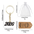Black Enamel 2026 Numeral Keychain Gold Split Ring Chain view 2