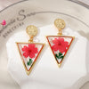 Red Flower Earrings