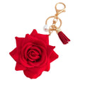 Foam Rose Flower Keychain With Faux Pearl And Suede Tassel view 5