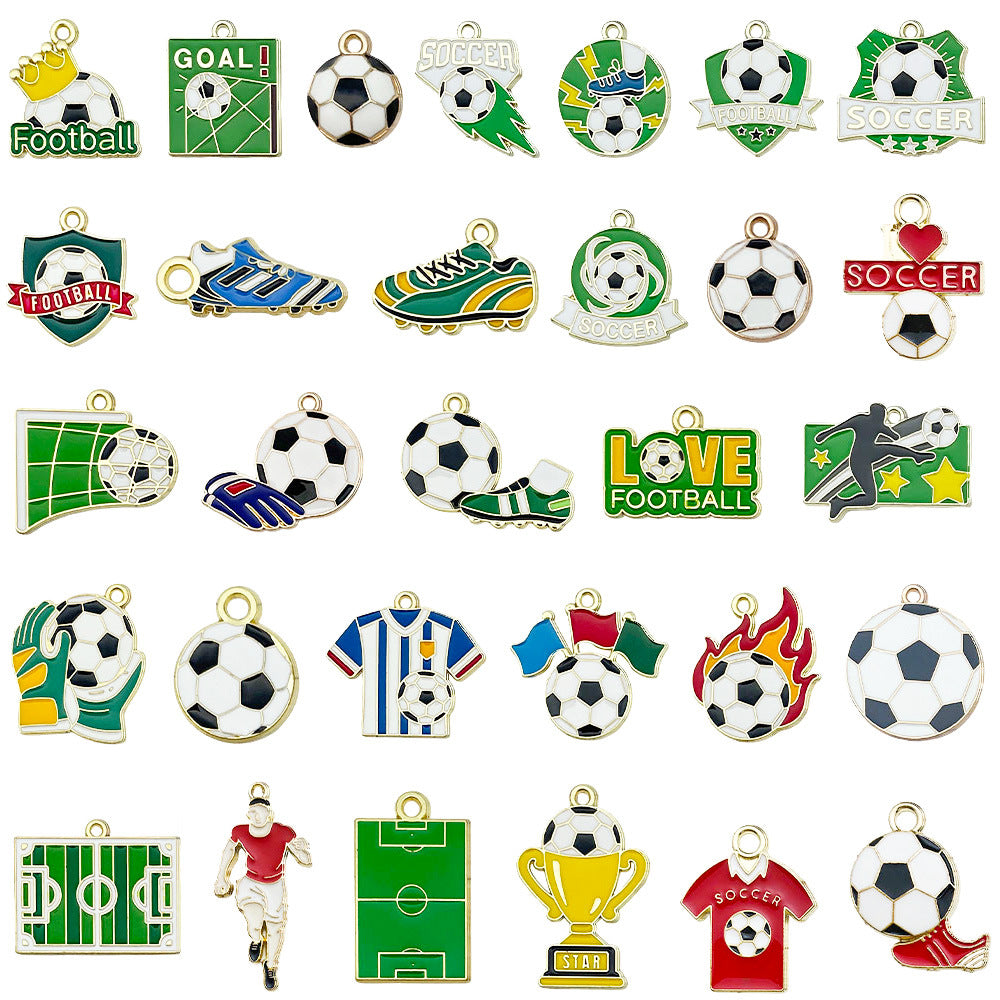 Glossy Zinc Alloy World Cup Football Charm Pendant for Bracelet Necklace DIY Jewelry