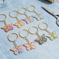 Patterned Metal Butterfly Keychain in Eight Color Styles view 3