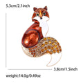 Crystal Tail Fox Enamel Brooch in Five Jewel Colors view 9