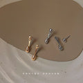 Polished Double Teardrop Stud Earrings In Gold And Silver Tone view 4