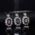 Silver Tone Oval Gradient Crystal Sunburst Pendant Necklaces view 1