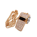 Rhinestone Soccer Whistle Keychain Necklace Metal Charm view 5