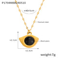 Eye Pendant Necklace Tiger Eye Or Black Glass Gold Steel view 7
