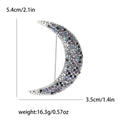 Crystal Crescent Moon Brooch in Four Color Finishes view 9