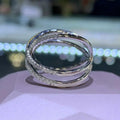 Triple Crisscross Pave Open Statement Ring In Silver Tone view 3