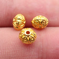 Four Finish Floral Heart Round Spacer Bead Metal Jewelry Making Component view 6