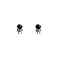 Silver Mini Astronaut Black Helmet Visor Stud Earrings view 5