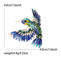 Colorful Enamel Hummingbird Brooch Pin in Blue or Red view 4