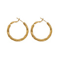 Irregular Textured Hoop Earrings in Gold and Silver Tones view 5