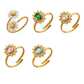 Open Flower Crystal Rings And Double Daisy Twist Rings view 5