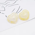 Translucent Glitter Heart Resin Stud Earrings in Five Colors view 8