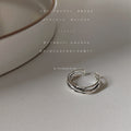 Silver Multi Band Twisted Open Adjustable Ring Band view 1