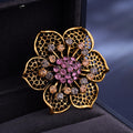 Leaf Crystal Two Designs Metal Brooch Pin 4 x 4.5 cm view 5
