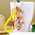 Mixed Pearl Round Fish and Jeweled Pufferfish Keychains with Fortune Loops view 9