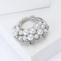 Pearl Cluster Wreath Brooch in Silver and Rose Gold view 3