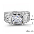 Silver Cushion Square Center Ring Baguette Pave Sides view 5