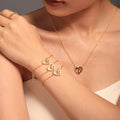 Heart Sun Moon Zircon Pendant Necklace Bracelet Jewelry Set view 4