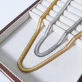 Flat Herringbone Snake Chain Necklace Gold And Steel view 2
