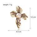 Green White Flower Crystal Two Designs Metal Brooch Pin view 2