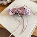 Polka Dot Satin Bow Banana Hair Clips Three Color Styles view 4