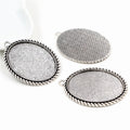 Oval Bezel Pendant Trays in Four Metal Tone Finishes view 3