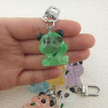 Translucent Glow Panda Resin Clip Keychains in Six Colors view 4