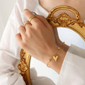 Adjustable Slider Heart Pendant Bracelet Gold Tone view 4