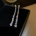 Three Style Gold and Silver Crystal Drop Statement Earrings view 7
