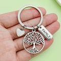 Metal Tree Of Life Keychains With Heart And Word Charms, 5 Styles view 2